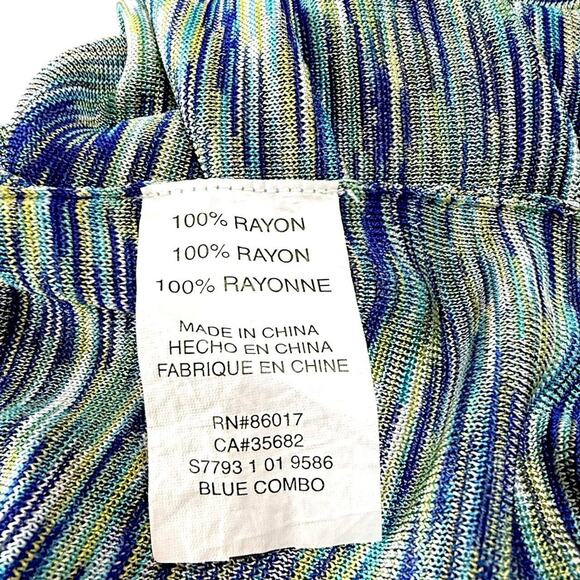 Vintage Bebe Space Dye Rayon Knit Cami Tank Top Blue Green Y2K Stretch Size S - Picture 7 of 8